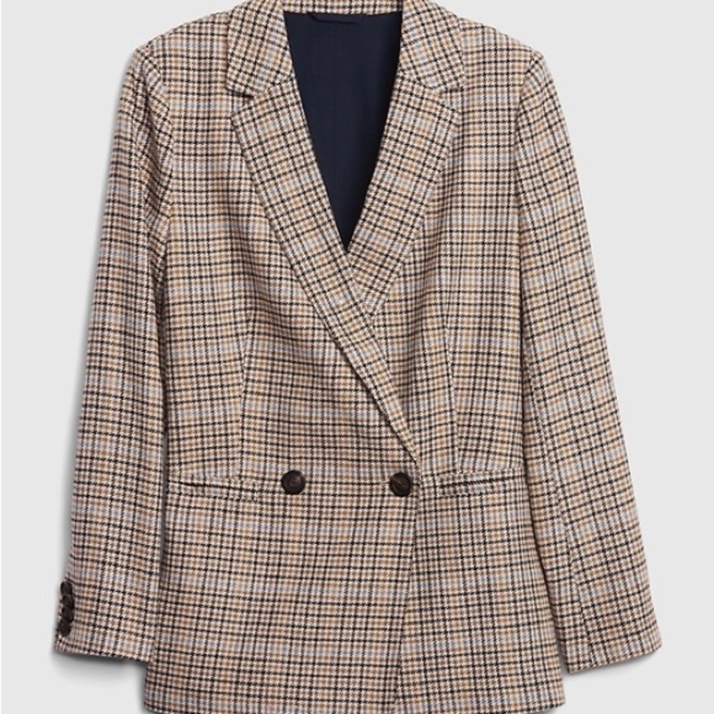 Gap Brown Plaid Double-Breasted Women's Blazer